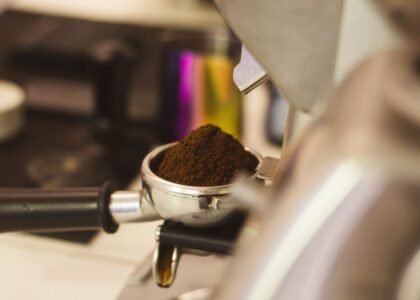 A portafilter basket filled with finely ground coffee, relevant to best portafilter baskets.