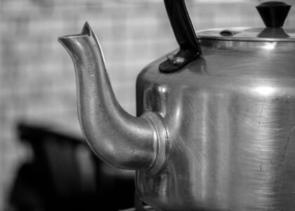A kettle spout with visible limescale buildup, relevant to removing limescale.